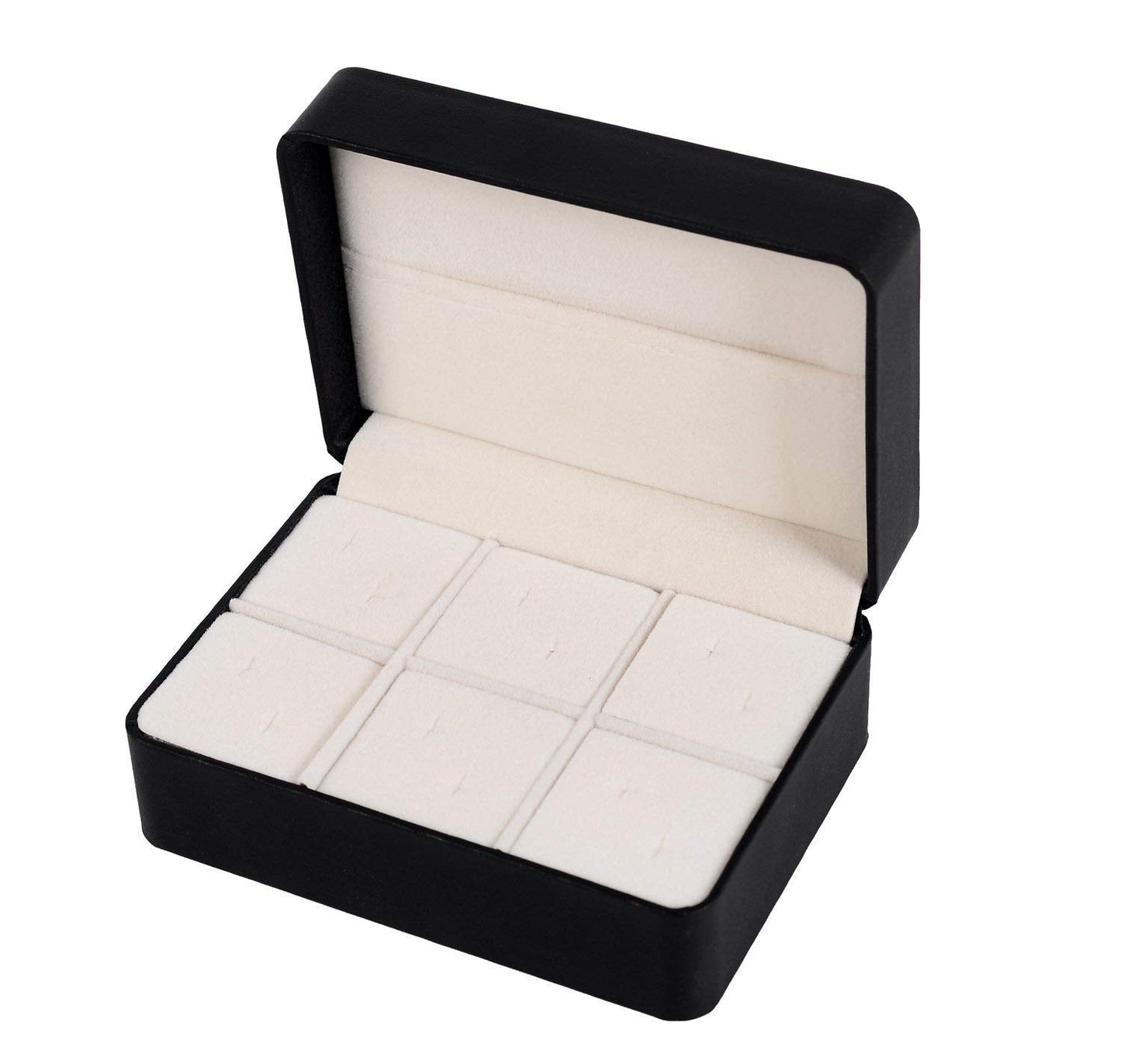 Salutto PU Box Cufflinks Tie Clip Brooch Lapel Storage Case Box Boutique Black