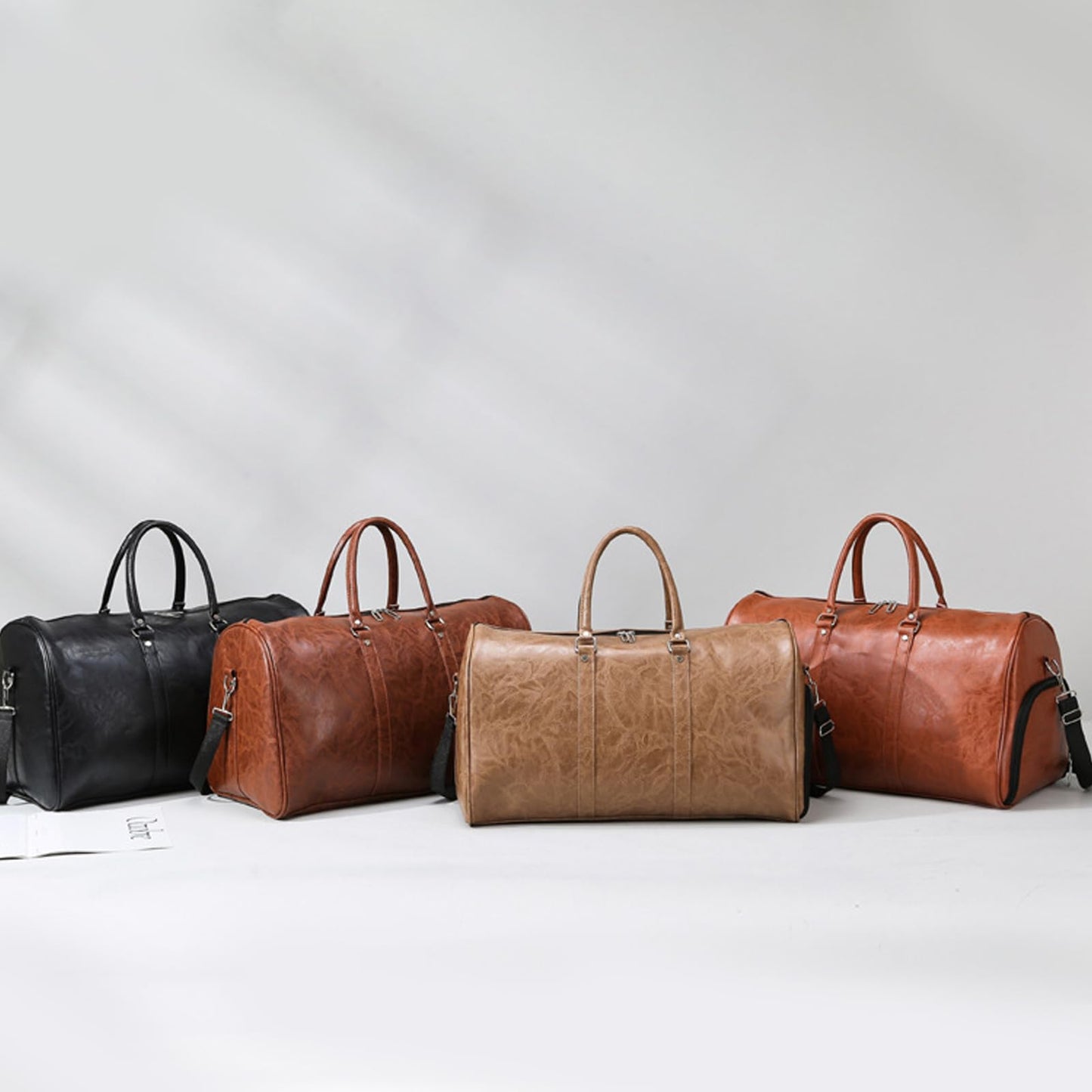 PU Leather Duffle Bag for Travel Duffel Bag, Gym Bag Overnight Bags Weekender Bag for Men (deep brown)