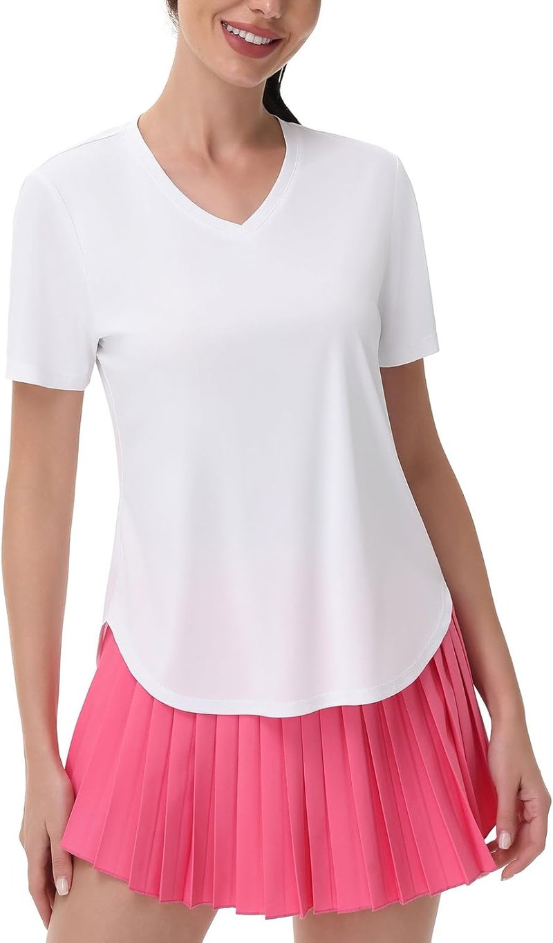 Women's SPF 50+ Short Sleeve Workout Shirts - Moisture-Wicking Quick Dry Athletic Tops | UPF Protection