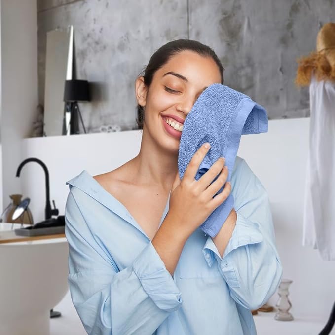 100% Cotton Washcloth Set – Soft, Absorbent Face Towels