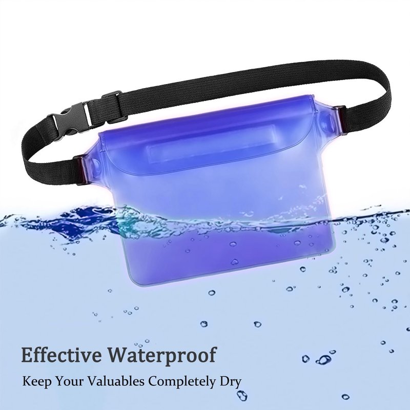 CADONO 2-Pack Waterproof Pouch with Adjustable Waist Strap | Screen Touch Sensitive Dry Bag, Keep Your Phone and Valuables Dry, Perfect for Swimming Kayaking Boating Fishing Beach Diving (Gray+Black)