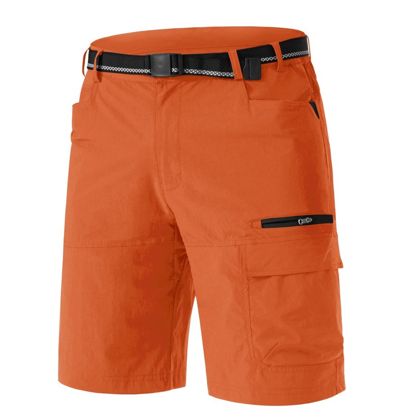 TACVASEN Mens 10" Lightweight Hiking Outdoor Cargo Travel Shorts Quick Dry Casual Breathable Fishing Dress Golf Summer Shorts Orange 34