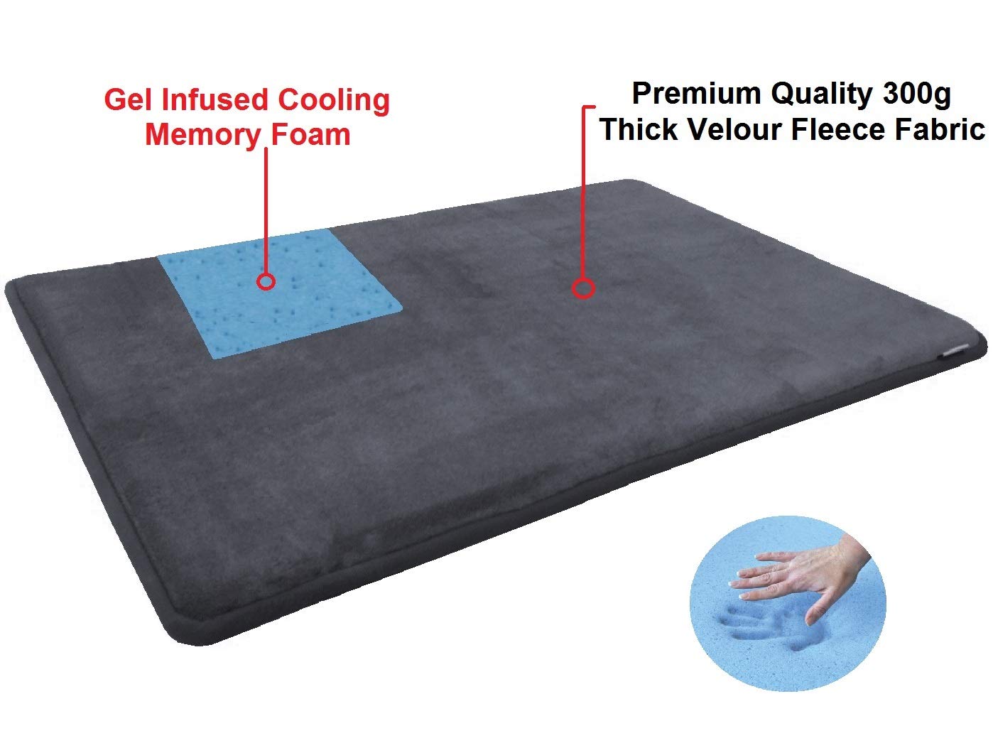 48"X30" Multi-Purpose XL Extra Large Big Luxury Cooling Memory Foam Velour Fleece Rug Mat for Bathroom/Kitchen/Yoga/Fitness/Playground/Playpen/Travel
