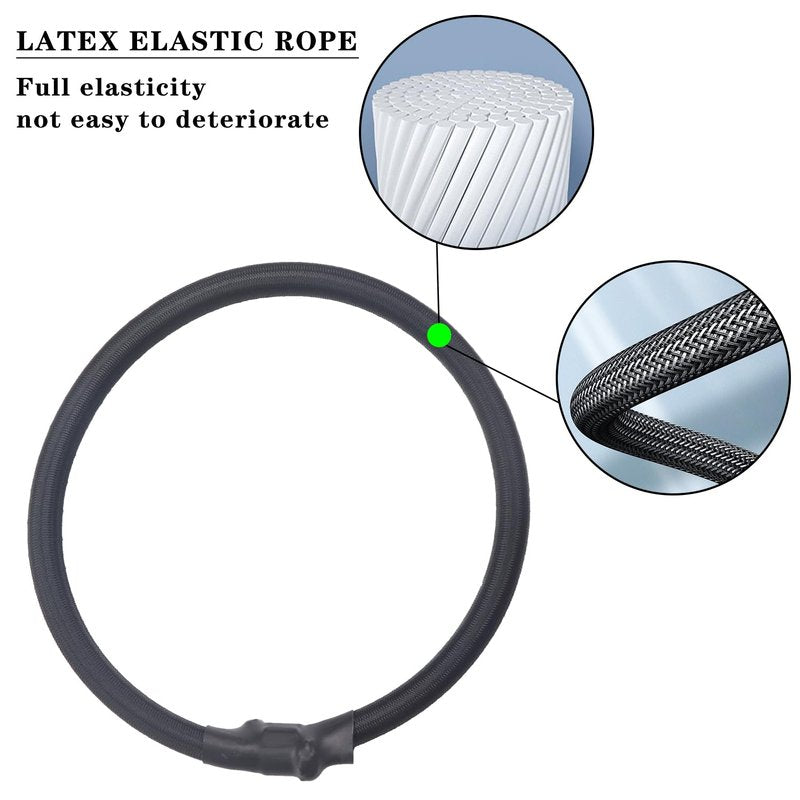 NEWAN 15Pcs Independent Bungee Cords,Replacement for Fitness Trampoline Bungee Cords + Mounting Tool - Max Limit 330 lbs