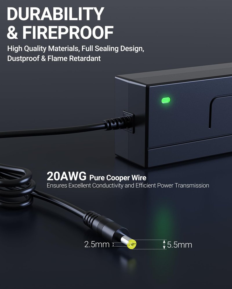 SAYSOLAK 42V 2A Electric Scooter Charger for Hover-1 Journey Alpha Highlander Dynamo Gambit Helios Alpha Cargo Escape Formula Jive Scooters, 9.8Ft Power Adapter Replacement Fit for 36V Li-Ion Battery