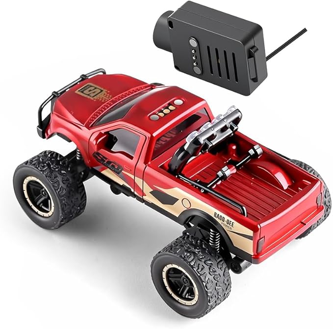 WL 1/64 Scale APP Auto-Pairing Full-Proportional FPV Mini RC Truck Model with Camera (Remote Controller Included/RTR)
