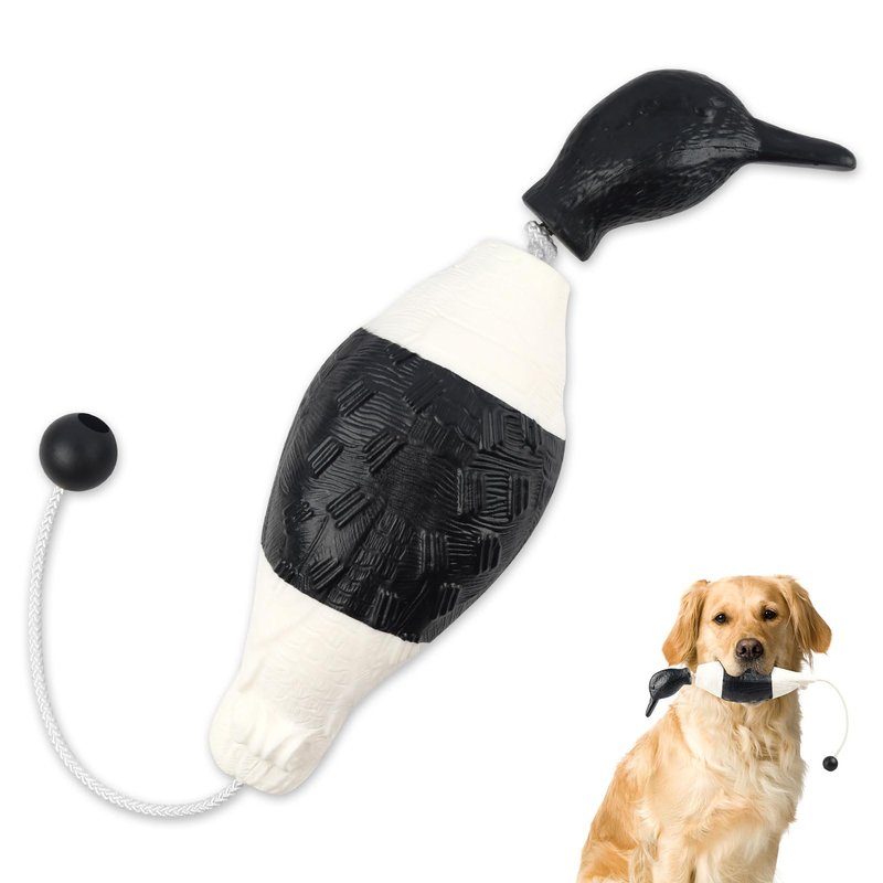 Archerest Dead Black and White Duck Dummy Bumper Toys for Waterfowl Hunting Retriever Dog Training, Floating Bird Dummy Trainer Outdoor Soft Durable Realistic Fowl