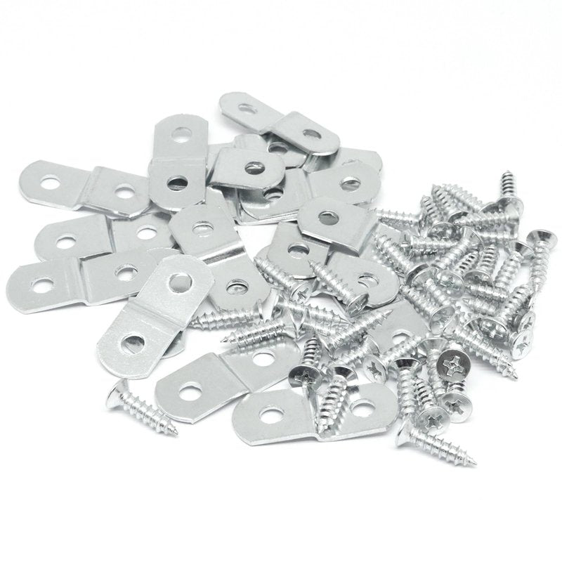 GDFYMI Offset Clips for Picture Framing, Z-Shape Canvas Mounting Clips with Mounting Hole, with Screws (20pcs, 2mm)