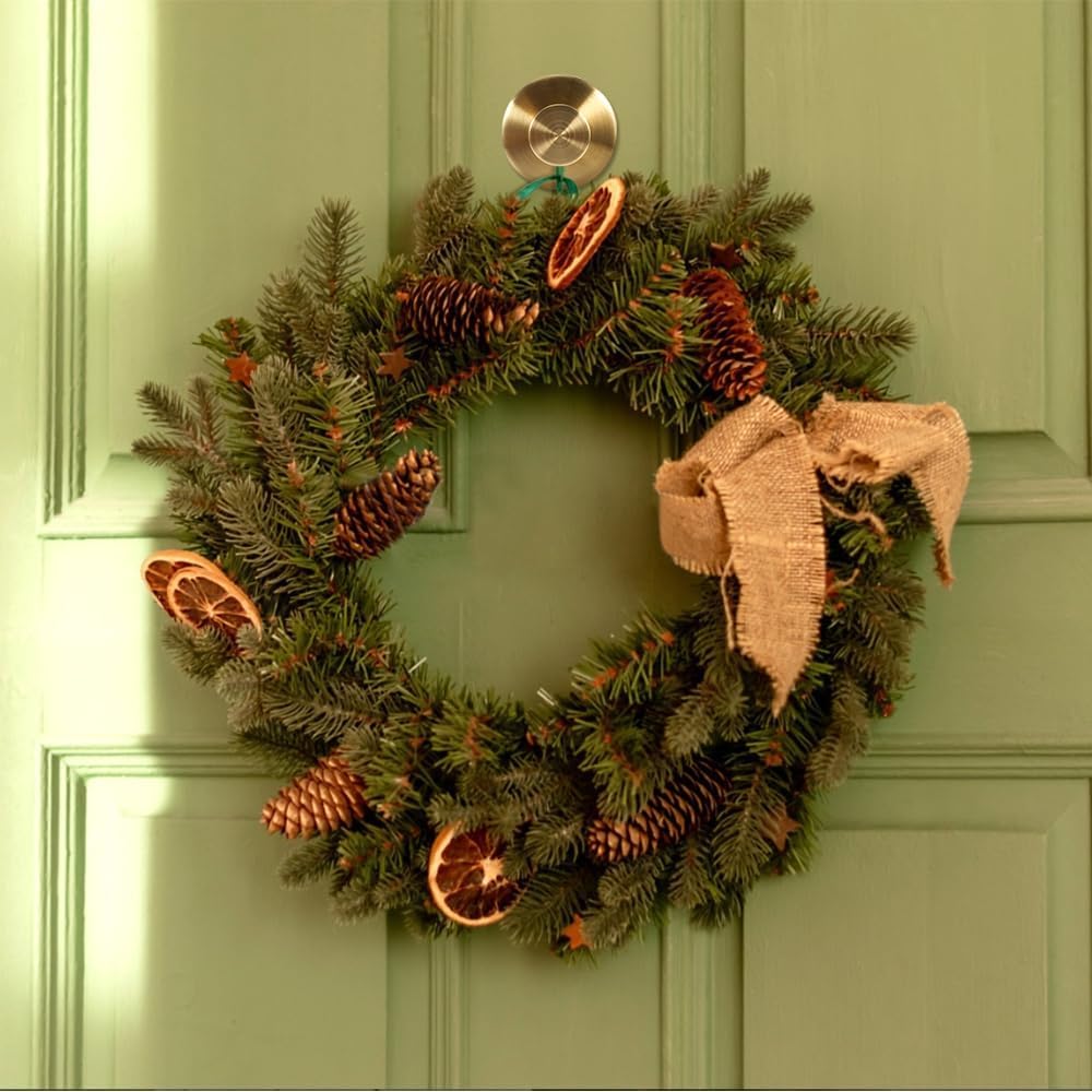 Guojanfon Gold Wreath-Hanger, Strong Stainless Steel Suction-Cup-Wreath-Hooks, 4 Pack Wreath-Door-Hanger Fall Halloween Christmas Decorations, Welcome Sign for Front Door Indoor Outdoor (4 Gold, 4)