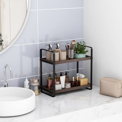 Bathroom Counter Organizer,Bathroom Countertop Organizer,Counter Shelf,Countertop Storage,Organization and Storage,Makeup Shelf,Sink Caddy(Brown 3 Tier)