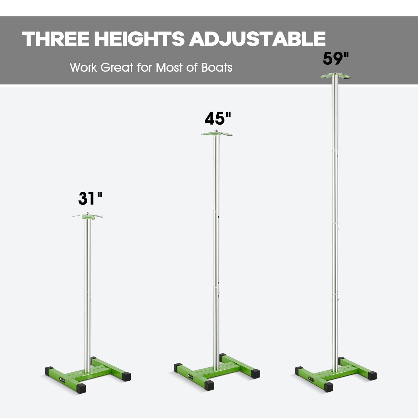 BAYSTMAM Boat Cover Support Poles System, 31"/45"/59" Adjustable