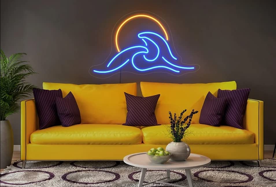 LED Decorative Lights USB Mountains Sunrise Sunset Led Neon Signs Home Decoration Wall Art Holiday Gift Brightness Adjustable 16.5''x11.8''