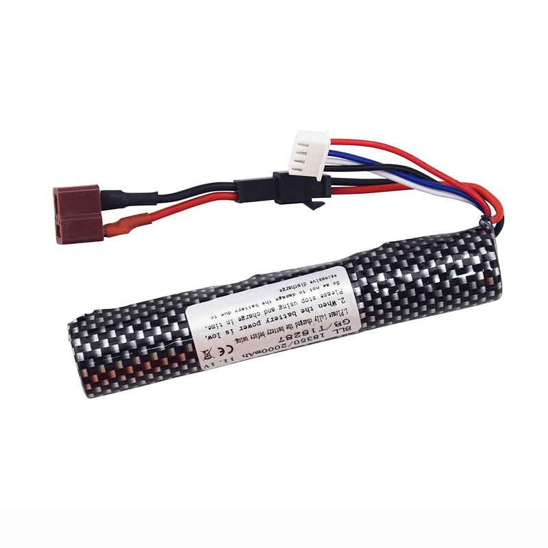 MOONZON 3S 11.1V 2000mAh Li-ion Battery with SM-2P Plug Connector Whith Adapter and USB Charging Cable, Suitable for Airsoft Gel Water Droplet Blaster Air Gun Gel Ball Shock Wave Spare Battery