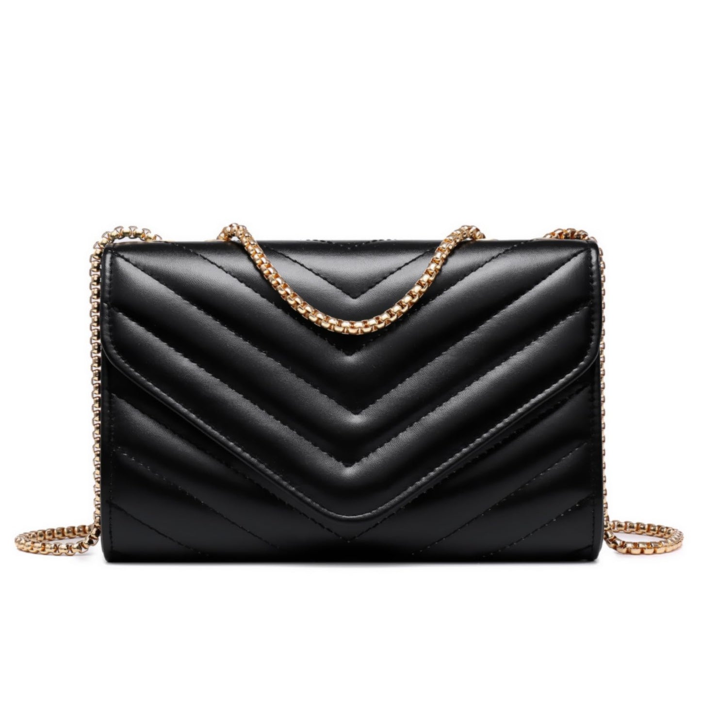 Dasein Women Small Quilted Crossbody Bags Stylish Designer Evening Bag Clutch Purses and Handbags with Chain Shoulder Strap (Black)