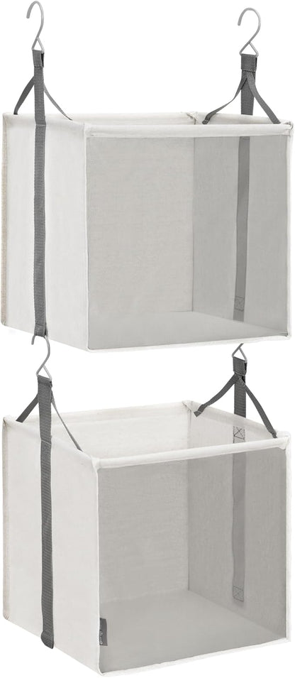 STORAGE MANIAC 2-Shelf Hanging Closet Organizer, Cloth Hanging Closet Shelf