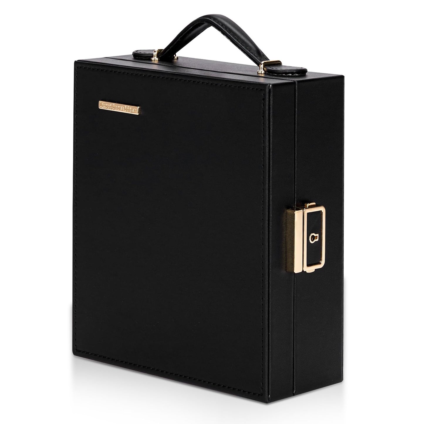 Enthralite Large Travel Jewelry Case: Portable Jewelry Box with Mirror - PU Leather Small Jewelry Organizer for Rings Earrings Necklaces Bracelets - Birthday Gift for Her - Jewelry Storage