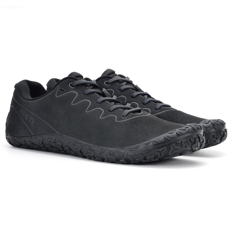 XPETI Men's Zen Trail Running Shoes | Wide Toe Box & Non-Slip Sole | Lightweight Breathable Mesh | for Hiking/Cross Training/Gym,Carbon Black 6.5