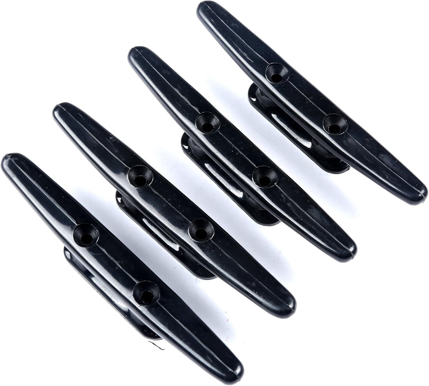 Thorn Boat Cleats 4 Inch,Dock Cleats Nylon with Screws,Plastic Rope Cleat Black,Pack of 4