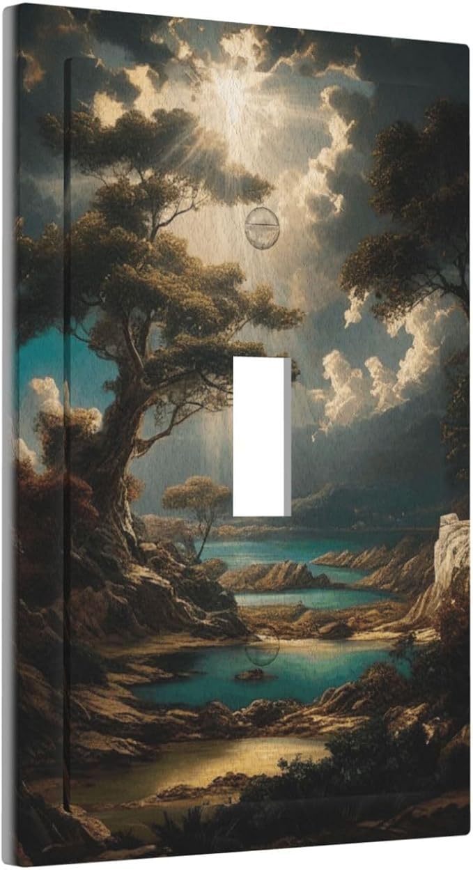 Decorative Art Light Switch Covers Sunburst Over the Wilderness Single Toggle Wall Plate Decorative Switchcover Electrical Switchplate for Home Decor