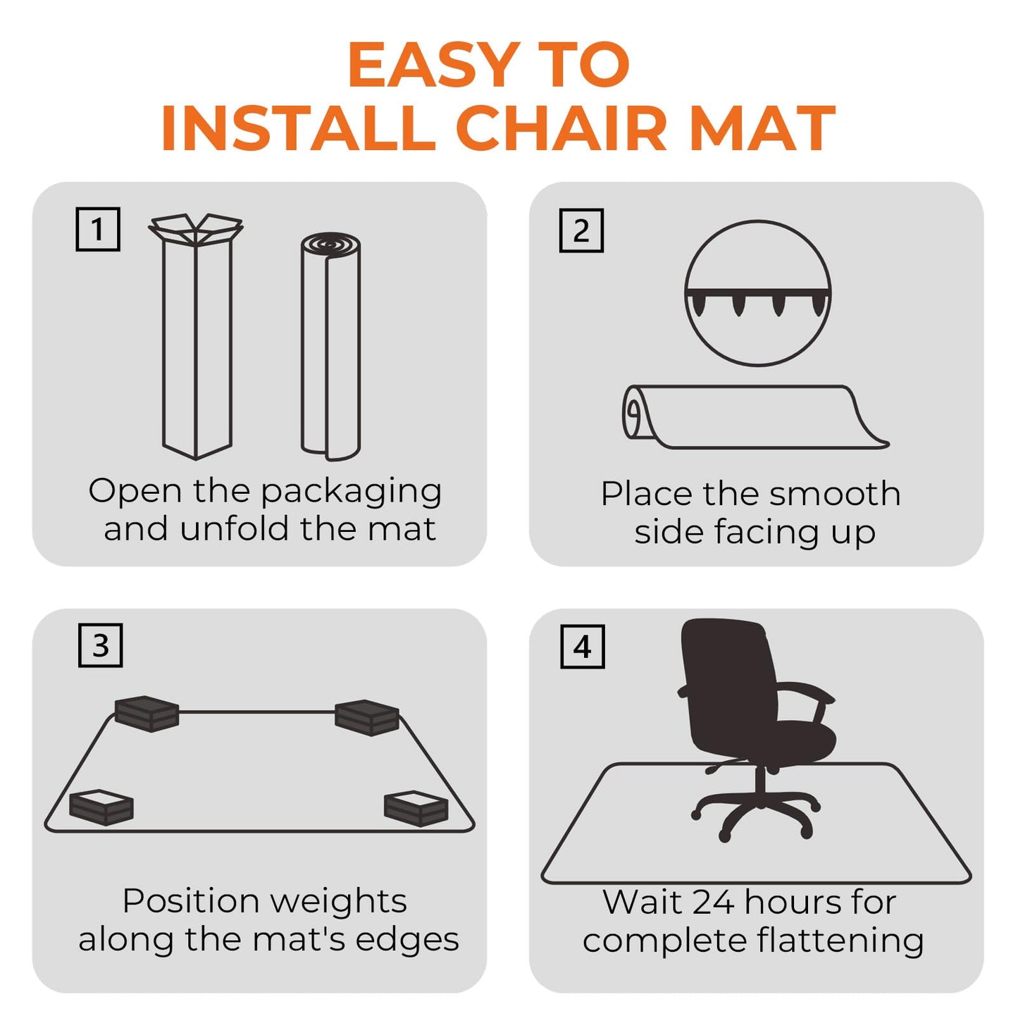 SHAREWIN Office Chair Mat for Carpeted Floors, 48" x 30" Desk Chair Mat for Rolling Chairs on Low Pile Carpets, Easy Glide Floor Mat for Home, Gaming