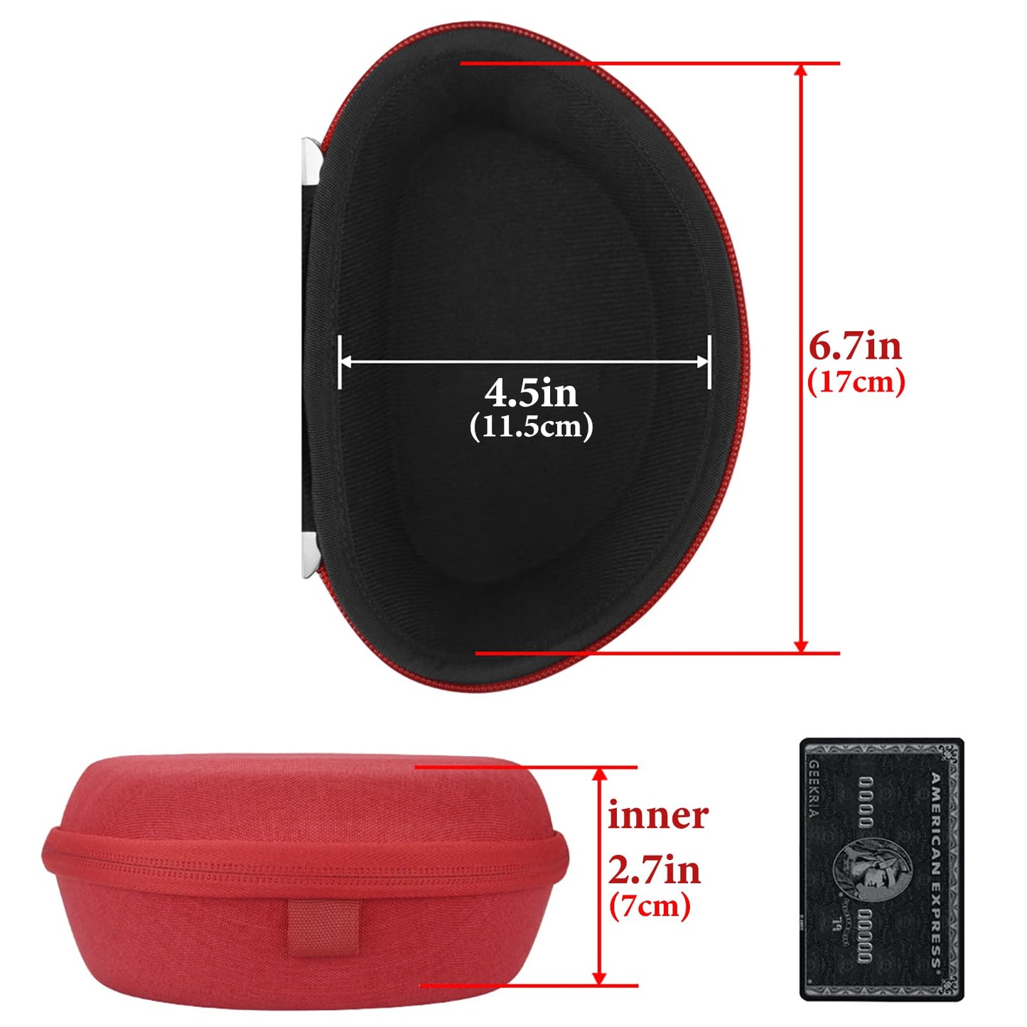 Geekria Shield Headphones Case Compatible with Beats Solo HD/4/3/2/ Pro Wireless Case, Replacement Hard Shell Travel Carrying Bag with Cable Storage (Red)