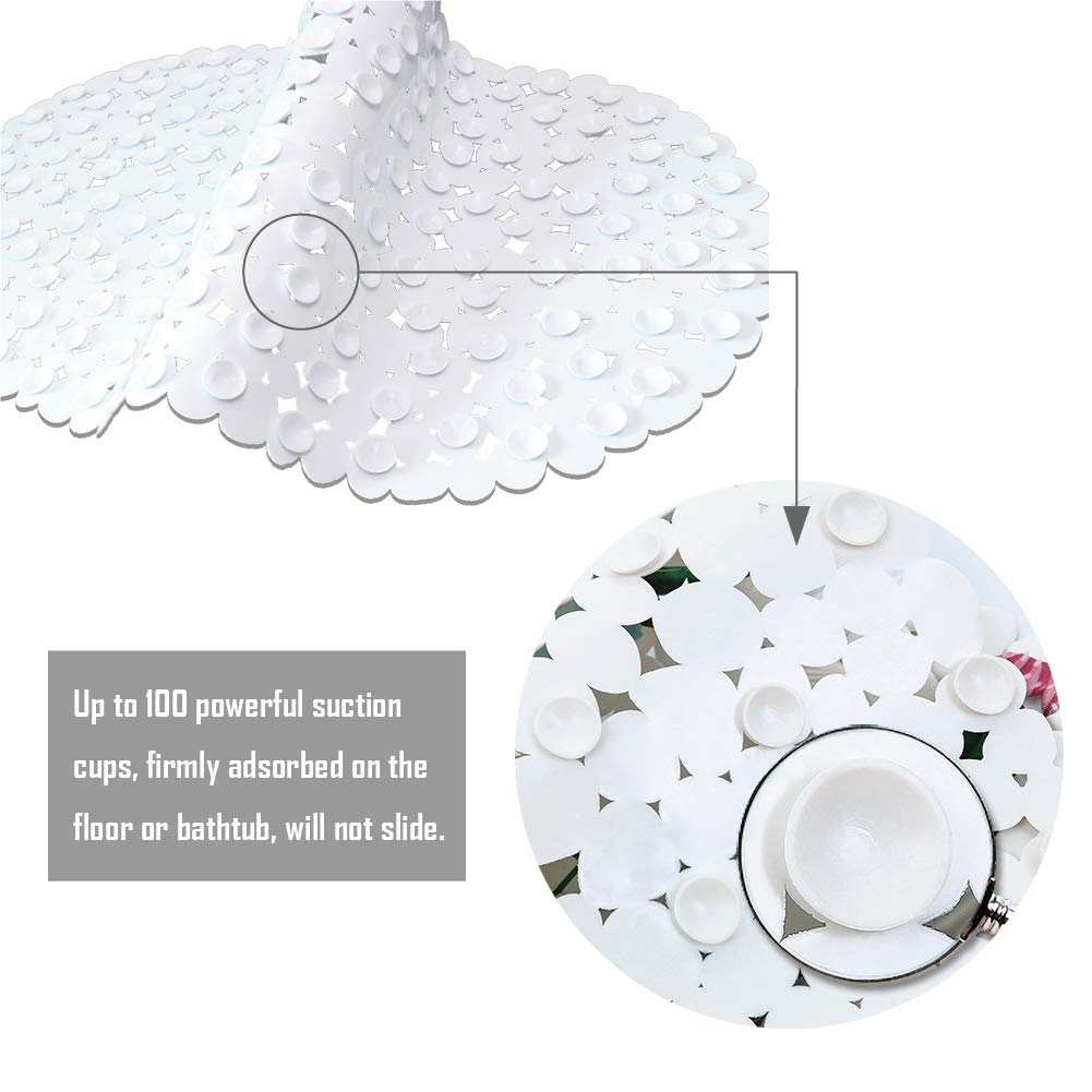 MOLFUJ Non Slip Octopus Bathtub Mat with Suction Cups, Oval Pebble Shower Mat for Baby Tub,Safety Vinyl Anti-Skid Decoration Bath Mat, Coastal Ocean Beach Nautical Themed Decor Bathroom Accessories