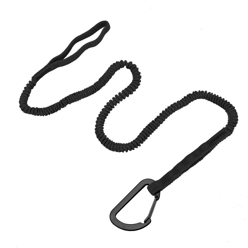 MOOCY Kayak Paddle Leash, 3-7 ft Stretchable Strap Lanyard for SUP, Canoeing, Fishing Accessories - Secure Bungee Rod Holder Tether(Black, 2 Pack)