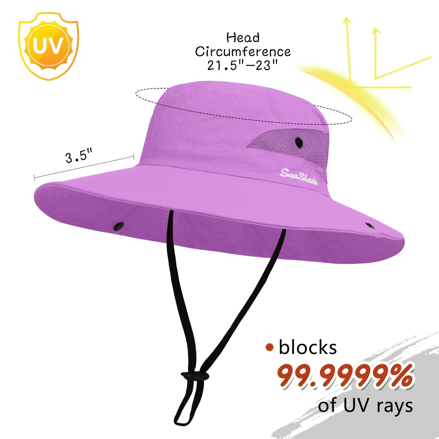 ZOORON Women's Ponytail Safari Sun Hat,Wide Brim UV Protection Outdoor Bucket Hat,Foldable Beach Summer Fishing Hat
