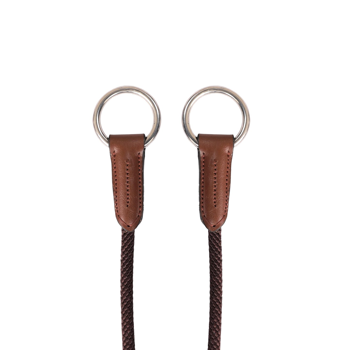 Exion Rope Cheek Pieces for Horse Bridle – 13mm Leather & Rope Replacement Bit Straps – Vegetable Tanned with Stainless Steel Buckles – English Tack for Jumping & Polo – 1 Pair