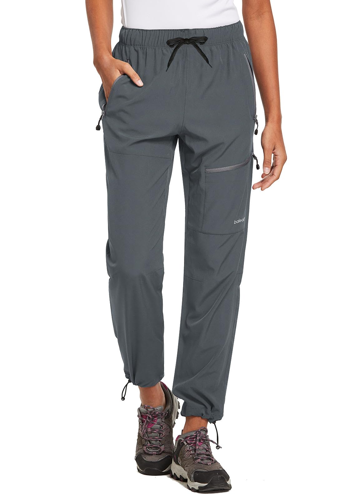 baleaf Women's Hiking Pants Quick Dry Lightweight Water Resistant Stretch Cargo Pants with Zipper Pockets Travel Camping 29''-Navy Blue 3XL