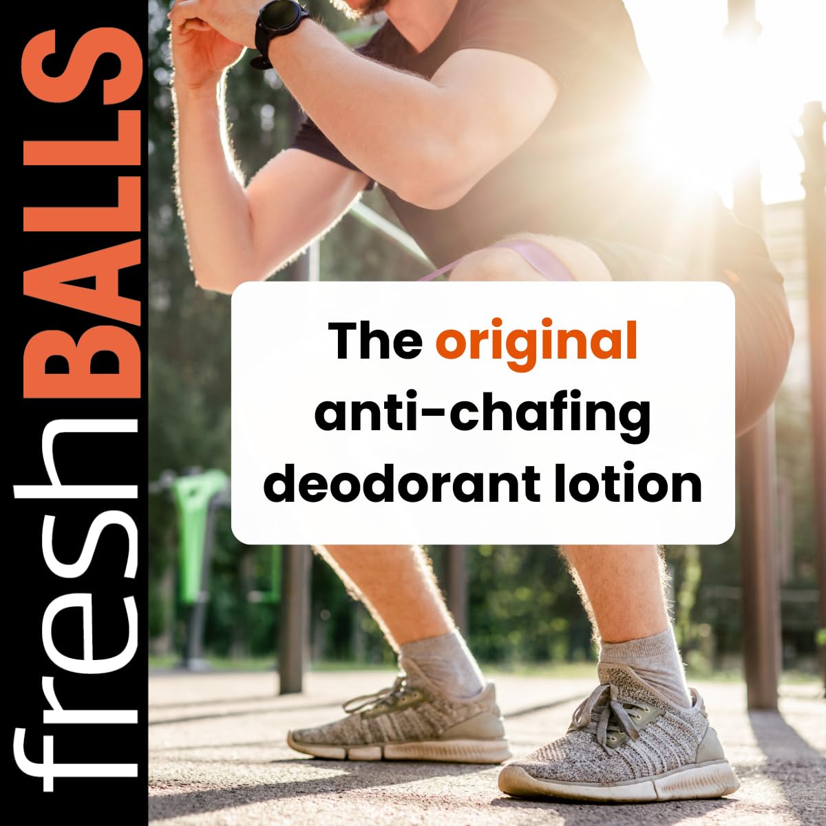 Fresh BALLS Cream - Men's Anti-Chafing Comfort Soothing Lotion to Powder - Ball Deodorant and Hygiene for Groin Area - The Original Anti Friction Cream for Men, 3.4 fl oz