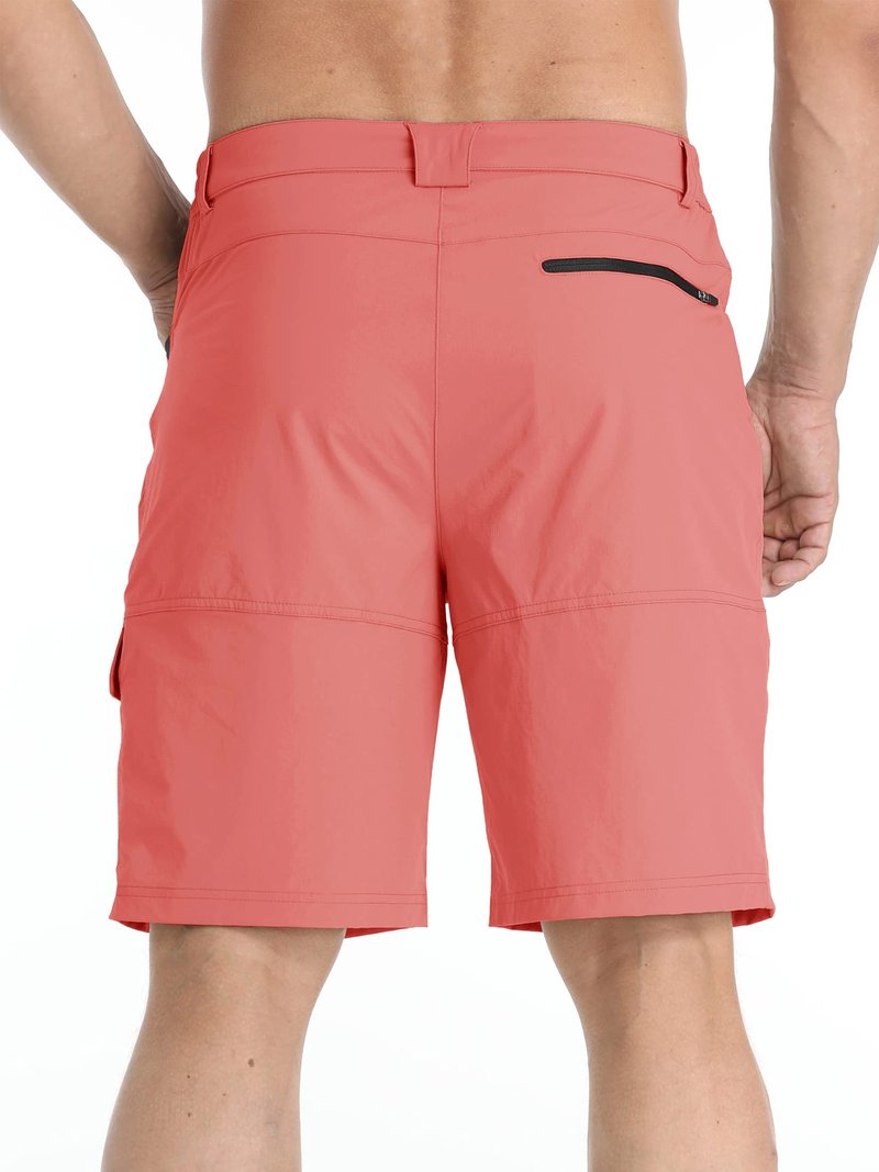 TACVASEN Mens Cargo Shorts Outdoor Lightweight Quick Dry Casual Golf Summer Hiking Dress Work Shorts Fishing Elastic Waist Pink 32
