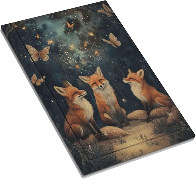 Decorative Art Light Switch Covers Foxes & Forest 1 Gang No Device Blank Switchplate Electrical Faceplate for Home Decor