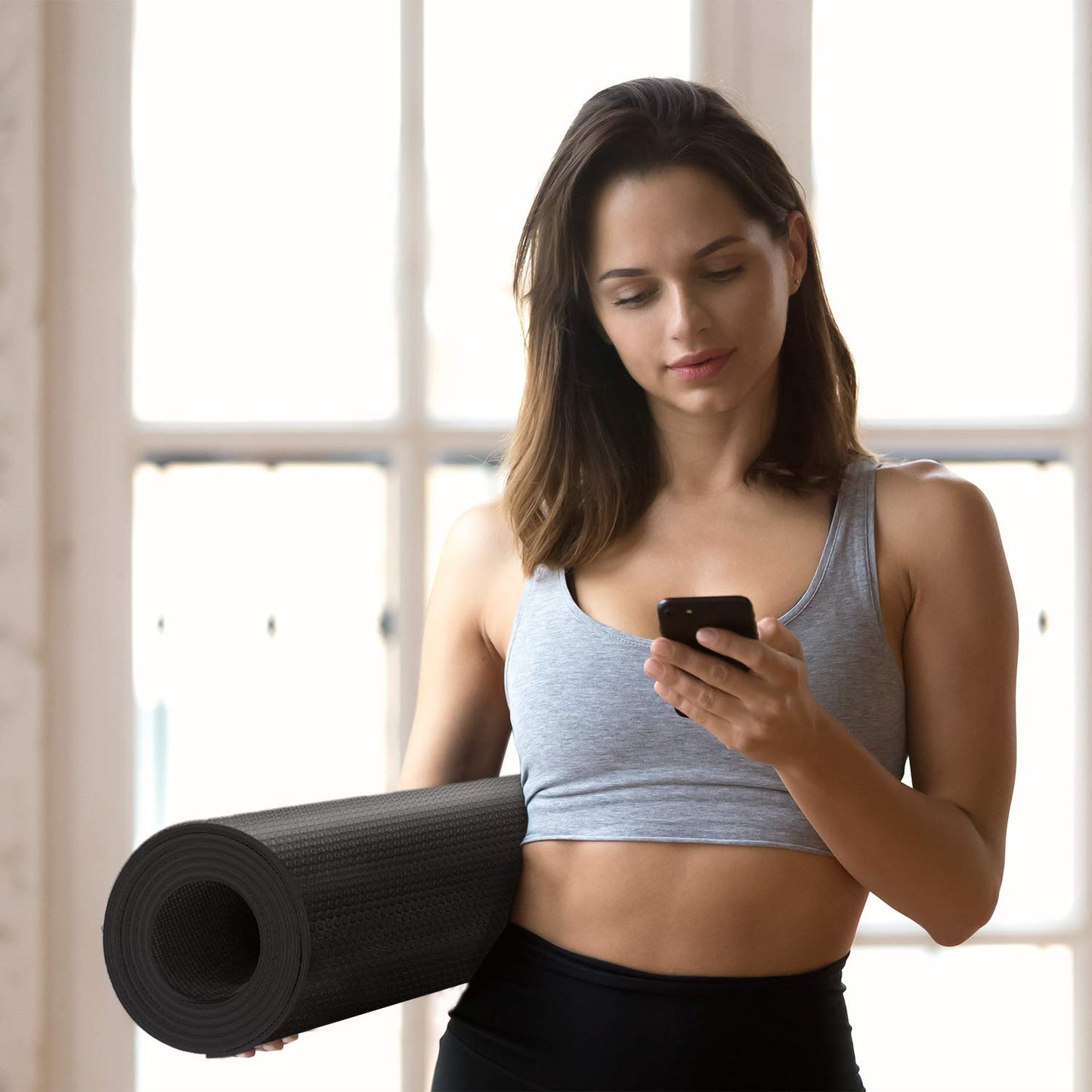 CAMBIVO Extra Long Wide Yoga Mat 84"x30"x6mm, PVC Non-Slip Exercise Mat for Men Women Tall People, Large Workout Mat for Yoga Pilates Home Gym Fitness, Thick Floor Mat for Barefoot Stretching