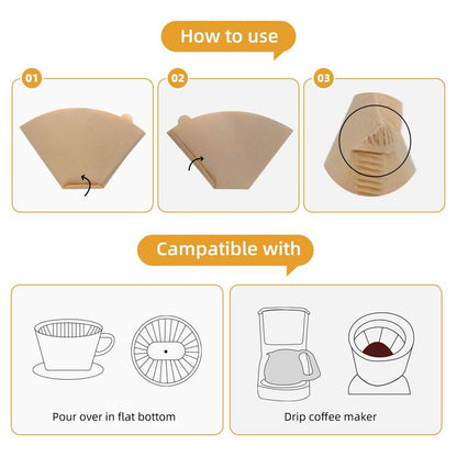 Coffee Filters #4, Coffee Filters 4 Cone Paper, Unbleached, Brown, 8-12 Cup, Number 4 Coffee Filter, 100 Count