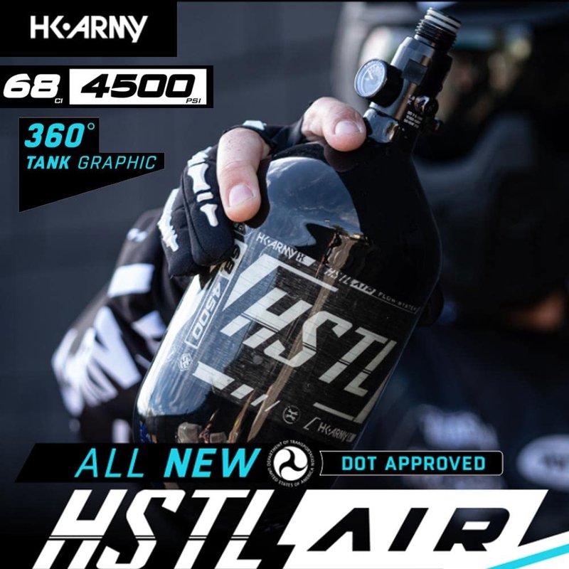 HK Army 68ci 4500psi HPA Paintball Tank - HSTL Carbon Fiber - Black