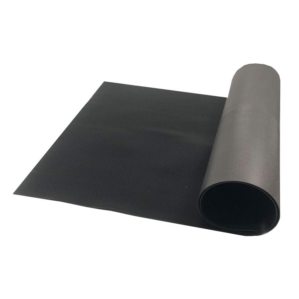 RESILIA Black V-Groove Utility Runner - Waterproof Vinyl Floor/Surface Protector, Heavy Duty Mats, Indoor Hardwood, Hard Floors, Garage, Hallway, Entryway, Kitchen, & Outdoor, 27” x 12’, Made in USA