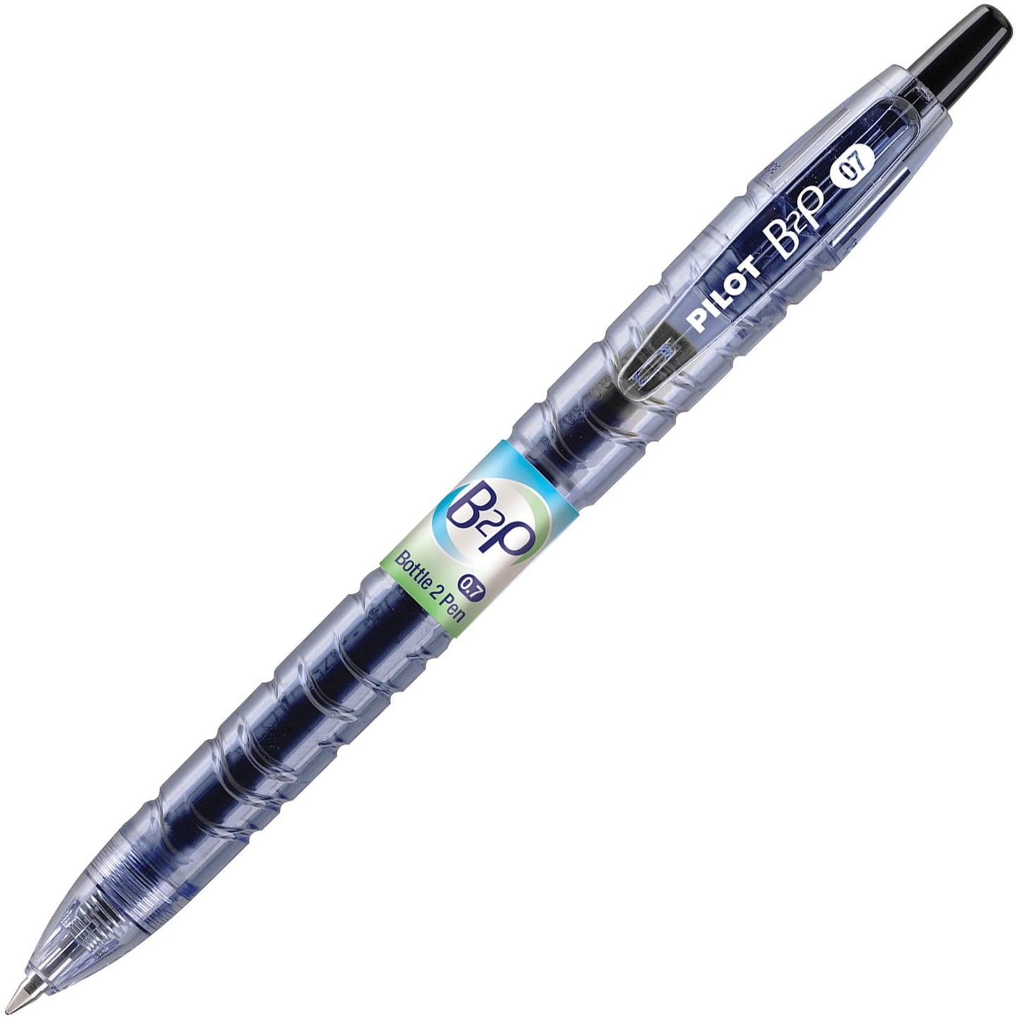 PilotBottle to Pen B2P Retractable Gel Pens, Fine Point, 0.7 mm, 89% Recycled, Translucent Barrel, Black Ink, Pack Of 12