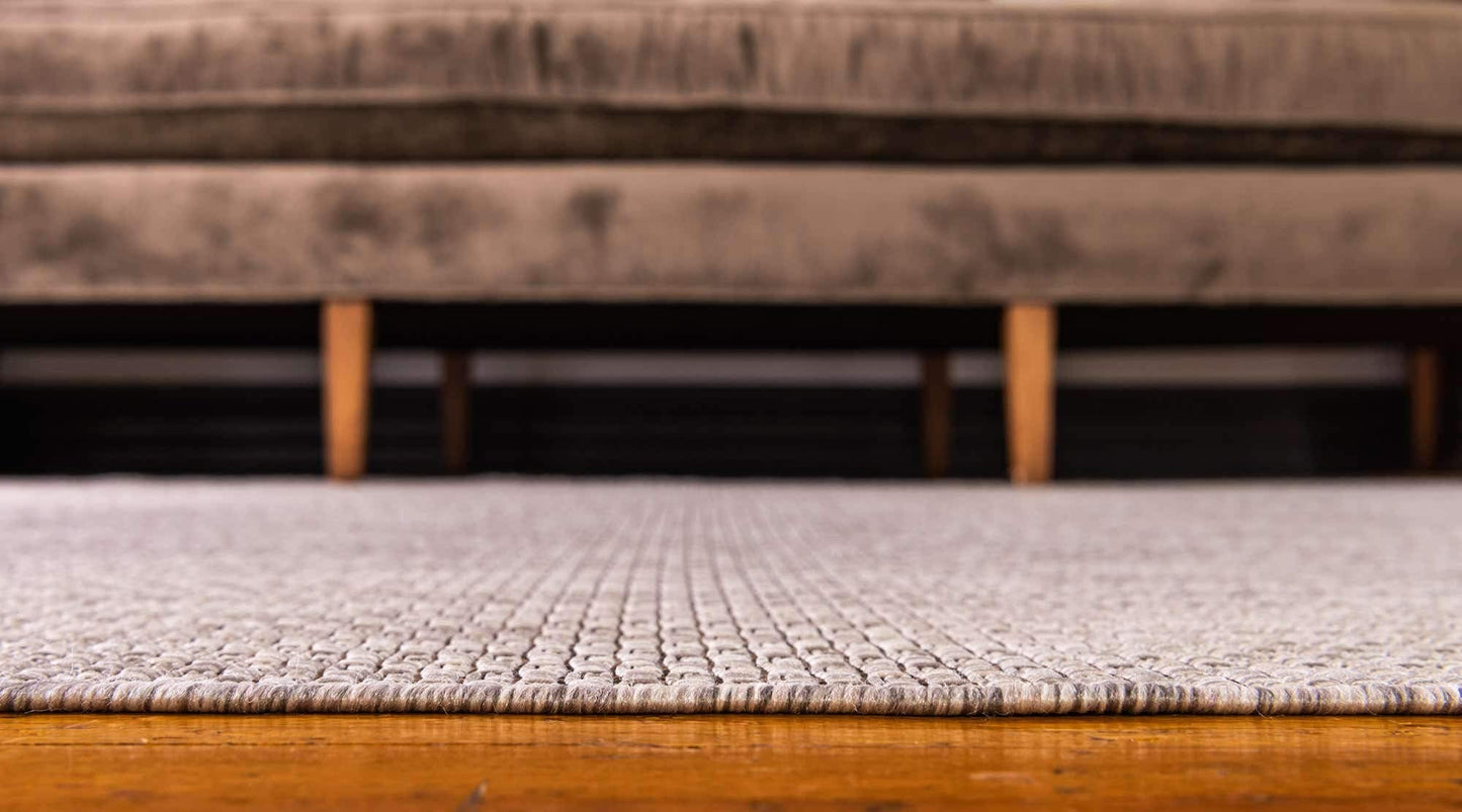 Unique Loom Collection Casual Transitional Solid Heathered Indoor/Outdoor Flatweave Area Rug (5' 3" x 8' Rectangle, Beige/Ivory)