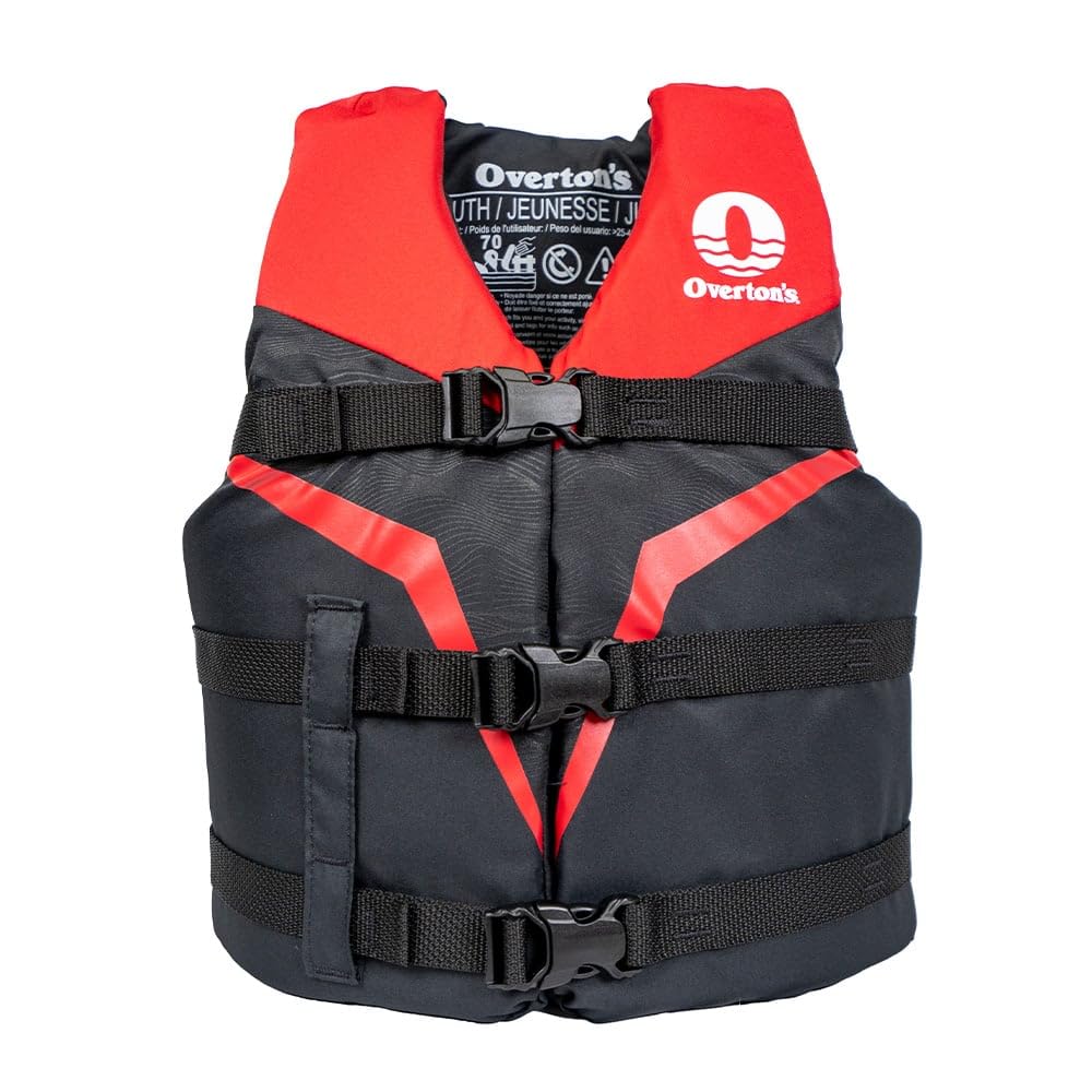 Overton's Youth Flotation Vest - USCG Approved Type III Life Jacket for Kids (50-90 lbs), Durable Nylon Material with Quick-Release Buckles for a Secure Fit