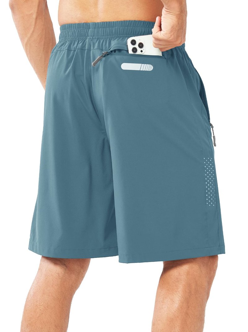 NORTHYARD Men's Athletic Running Shorts Quick Dry Workout Shorts 7"/ 5"/ 9" Lightweight Sports Gym Basketball Shorts Hiking Exercise GREYBLUE-9inch 4XL