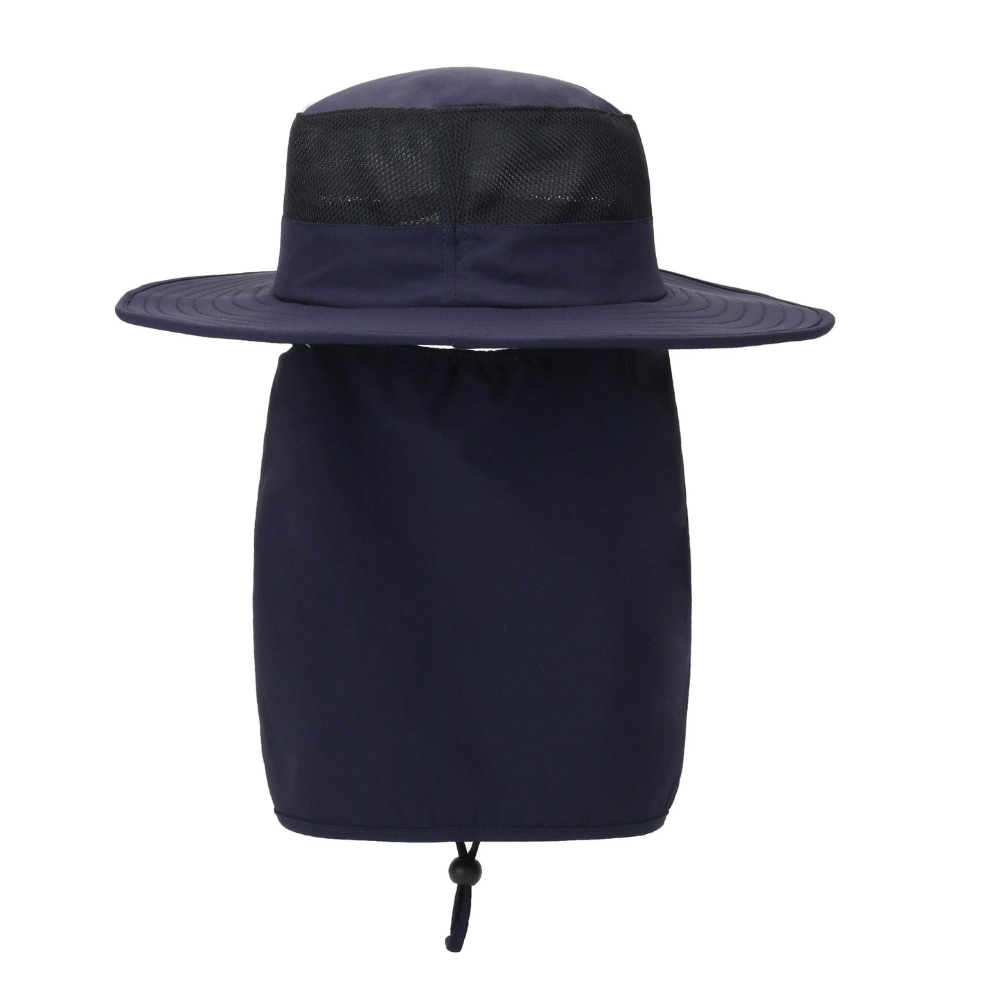 Outdoor Sun Hat UPF 50 Protection Waterproof Fishing hat Face Cover Summer Neck Flap Hat Navy Blue