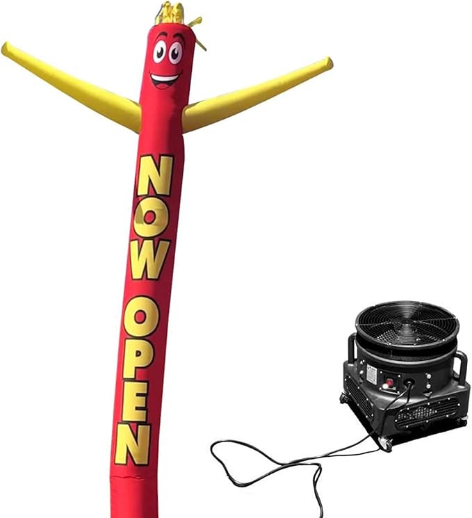 Now Open Advertising 18 Foot Tall Inflatable Tube Man Air Powered Waving Puppet, Air Blower Motor Included Dancer by Feather Flag Nation