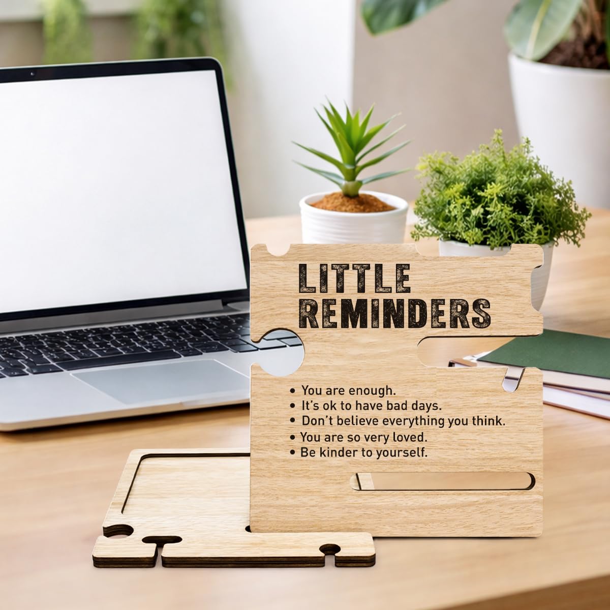 BIQRP Wood Phone Docking Station Graduation Birthday Gift for Son Daughter - Bedside Nightstand Multi-Functional Organizer - Kids Accessories Phone Stand for Nightstand Study Room Bedroom