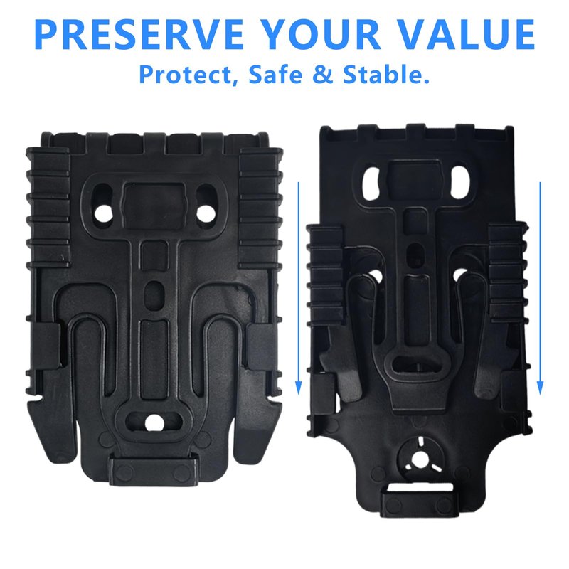 LAFENLIN Quick-Lock System 2-Pack for Tactical Holsters [Secure & Fast Swap] - A Few Seconds Detach Mount for Police, Security & Range Shooters, Fits Duty Belts & Thigh Rigs (Black)