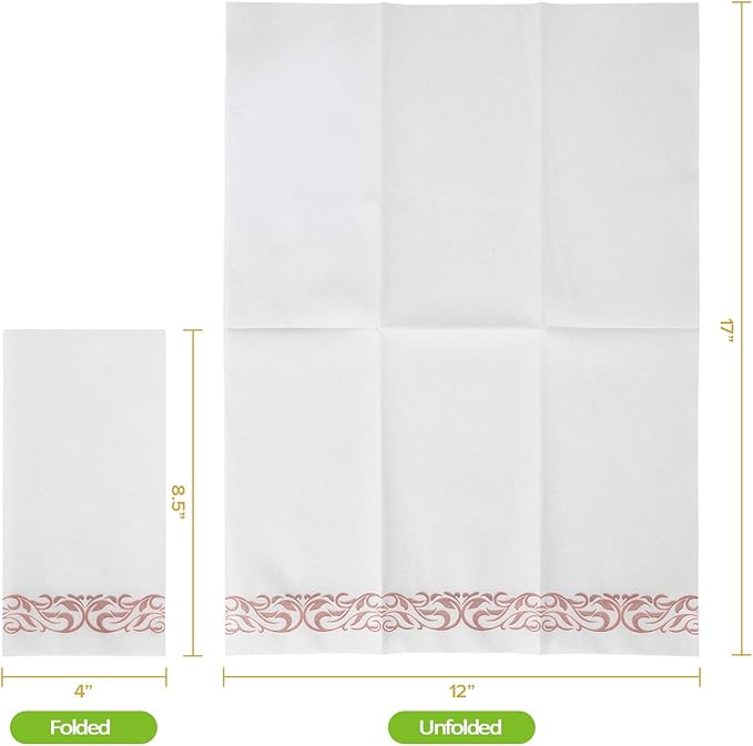 FOCUSLINE 200 Linen Feel Disposable Bathroom Napkins, Soft and Absorbent Paper