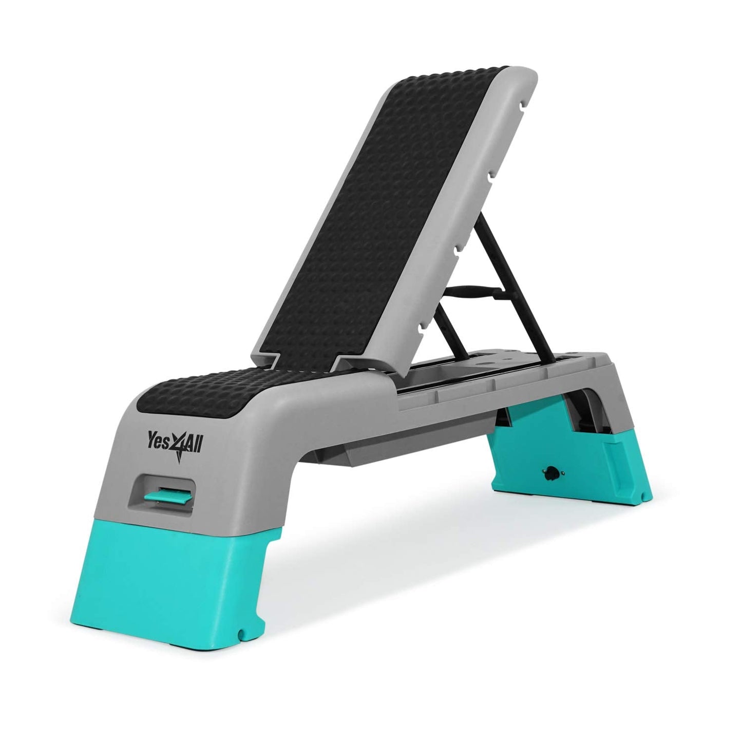 Yes4All Multifunctional Fitness Aerobic Step Platform/Aerobic Deck, Household Step Workout Bench for Home Gym (Blue/Grey)