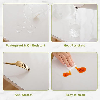 44 x 72 Inch Clear Table Cover Protector, Clear Table Protector for Dining Room Table, 1.5mm Plastic Table Cover, Waterproof Table Pad for Kitchen, Office