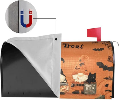 Mailbox Covers Gnomes Halloween Pumpkin Gnomes Halloween Pumpkin Magnetic Letter Post Box Cover Standard Size 25.5 x 21 Inch Garden Yard Home Decorative