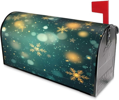 Festive Magnetic Mailbox Cover Snowflake Winter Outdoor Mailbox Protector Holiday Seasonal Decorative Garden Yard Home Standard Size 21 x 18 Inch